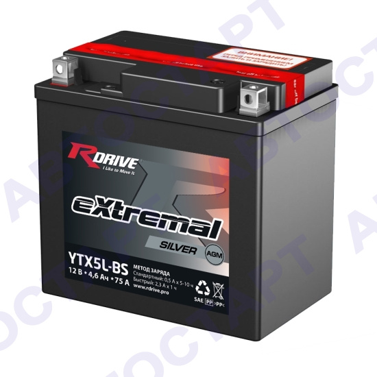 Аккумулятор RDrive eXtremal Silver 4,5Ач YTX5L-BS (4,6 Ач о.п. CT1205)