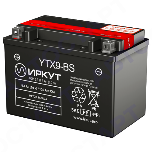 Аккумулятор Иркут 8Ач YTX9-BS (8,4Ач CT1209)
