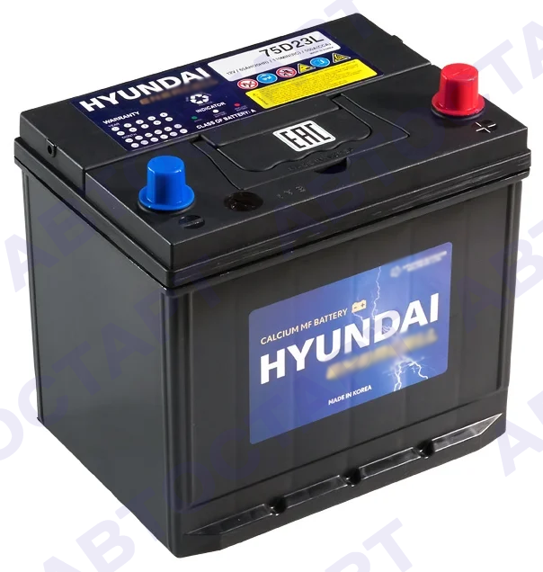 Аккумулятор Hyundai 65 о.п. 75D23L (борт)
